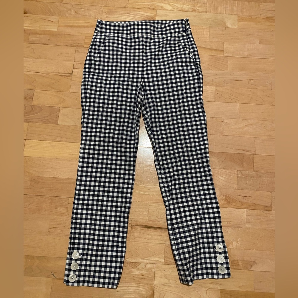 J.Crew Gingham Pant - Navy and White - Size 4